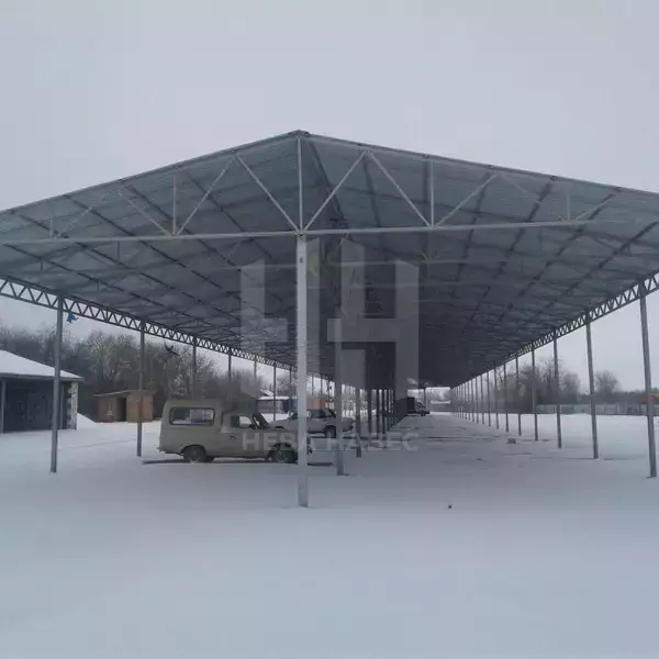 Двускатный автомобильный навес