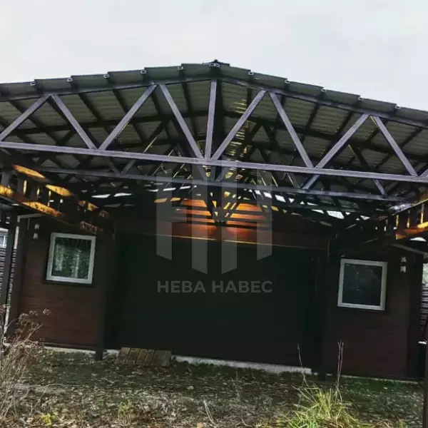 навес с двускатной кровлей