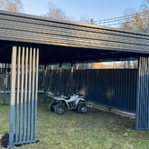 односкатный навес с хозблоком